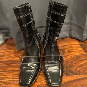 Aerosoles black leather boots size 9